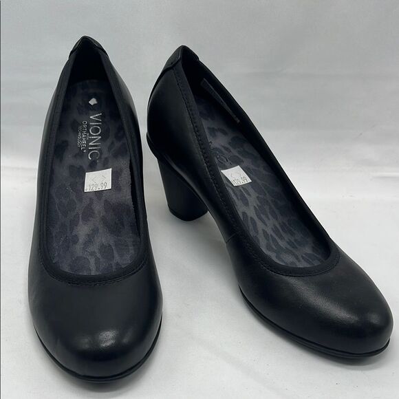 NWT Vionic Black Career Mabrey Women's 7 Heels - Picture 1 of 7